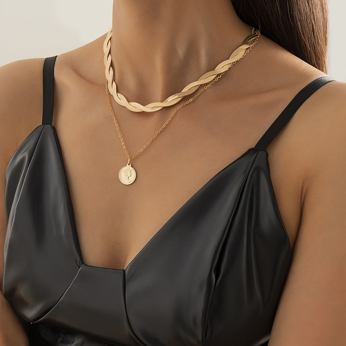 Collares de cobre de la cadena de huesos de serpiente plana suave trenzada al por mayor